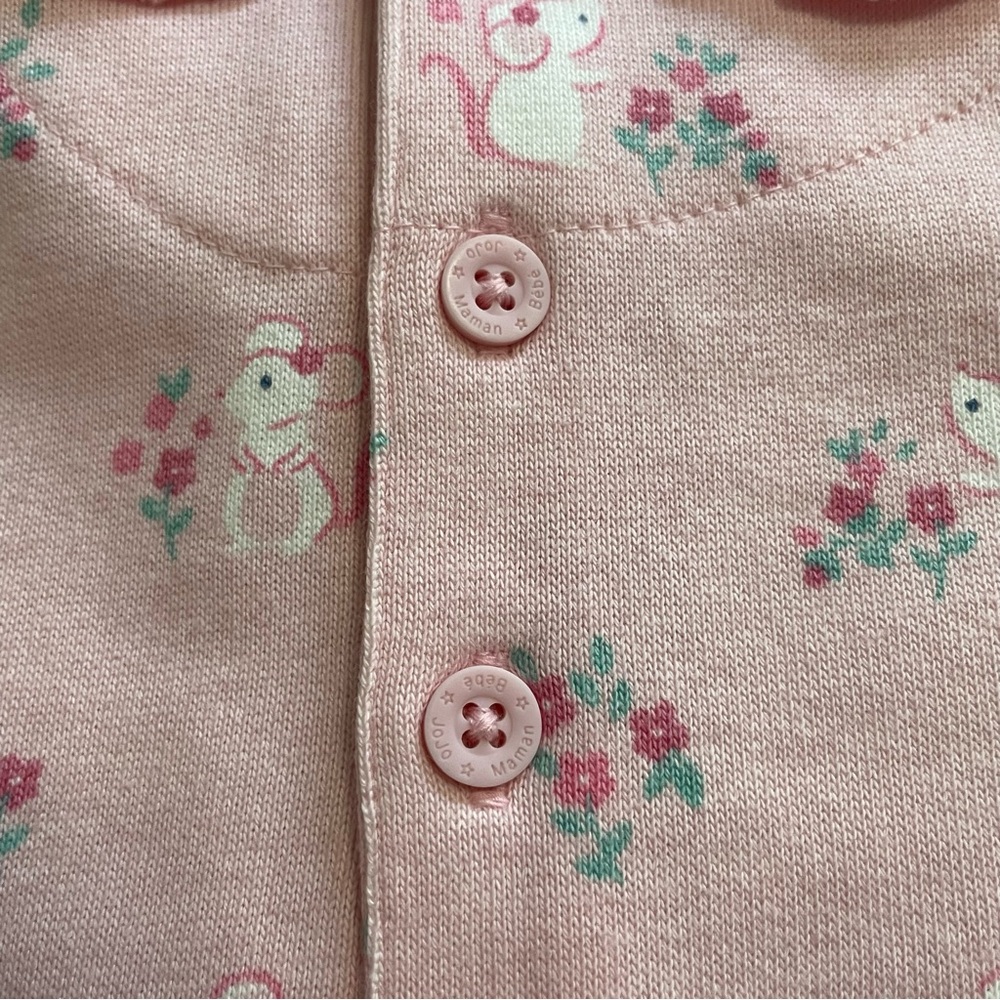 JoJo Maman Bebe Pink Pretty Mouse Collared Sweatshirt NWT - Picture 6 of 11